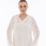 Kadın Fırfır Yaka Reglan Kol Detaylı Gömlek